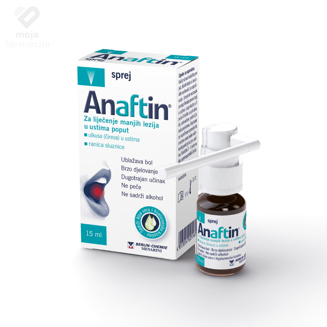 Slika proizvoda Anaftin® oralni sprej 1,5% 15ml iz online apoteke Moja Farmacija - BIH