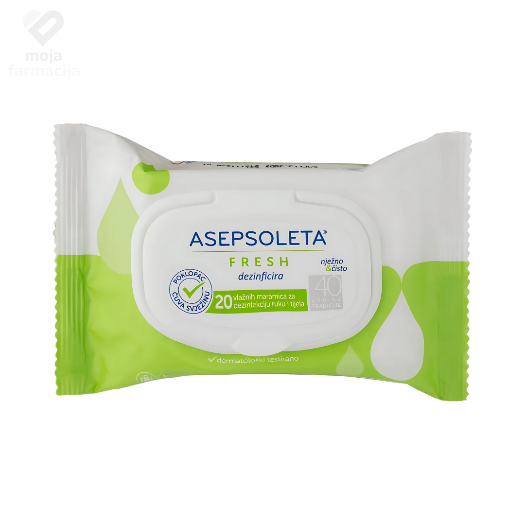 Slika proizvoda Asepsoleta fresh vlažne maramice iz online apoteke Moja Farmacija - BIH