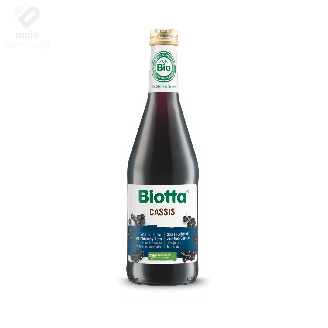 Slika proizvoda BIOTTA Sok crna ribizla 500ml iz online apoteke Moja Farmacija - BIH