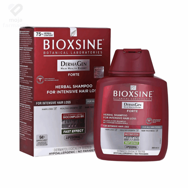 Slika proizvoda BIOXSINE DermaGen Forte šampon protiv intenzivnog opadanja kose 300ml iz online apoteke Moja Farmacija - BIH