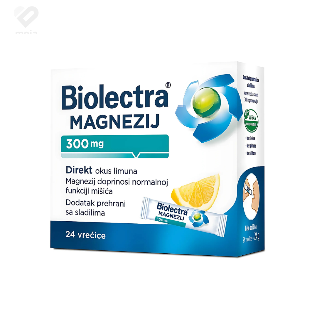 Slika proizvoda Biolectra Magnezij 300mg-limun iz online apoteke Moja Farmacija - BIH