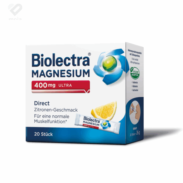 Slika proizvoda Biolectra Magnezij 400mg ultra direct limun iz online apoteke Moja Farmacija - BIH
