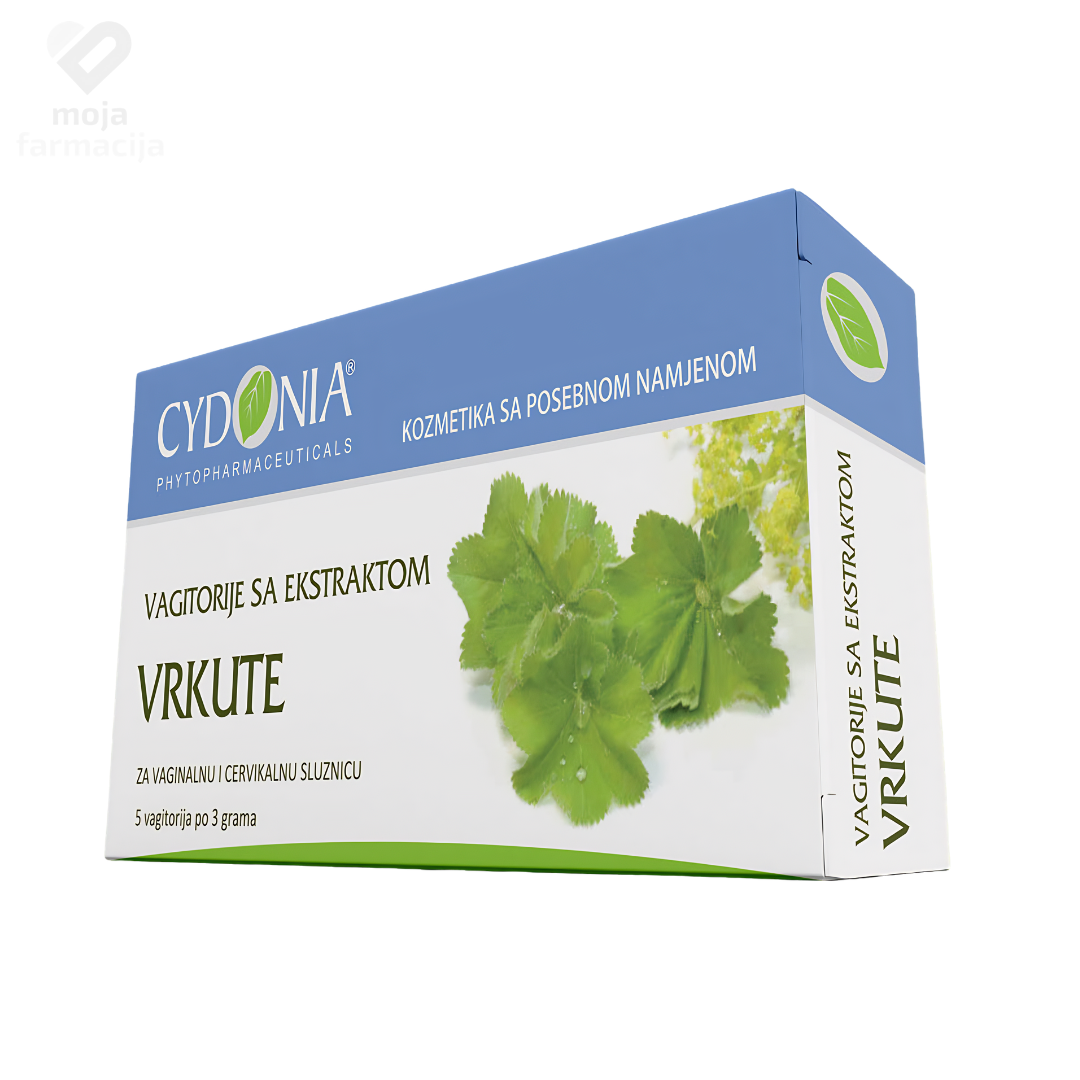CYDONIA vaginalete sa ekstraktom vrkute (virak) u pakovanju od 5 komada po 3 grama za prirodnu regeneraciju vaginalne i cervikalne sluznice.