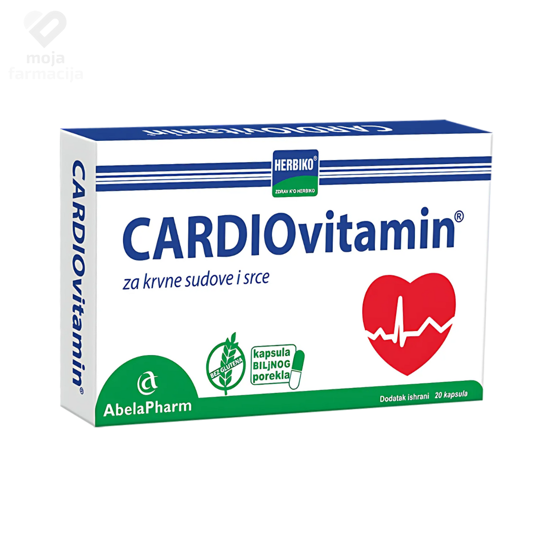 Slika proizvoda Cardiovitamin za srce i krvne sudove 20 kapsula iz online apoteke Moja Farmacija - BIH