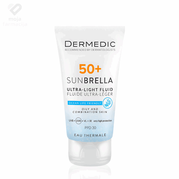 Slika proizvoda DERMEDIC Sunbrella SPF50+ fluid za masnu i mješovitu kožu 40ml iz online apoteke Moja Farmacija - BIH