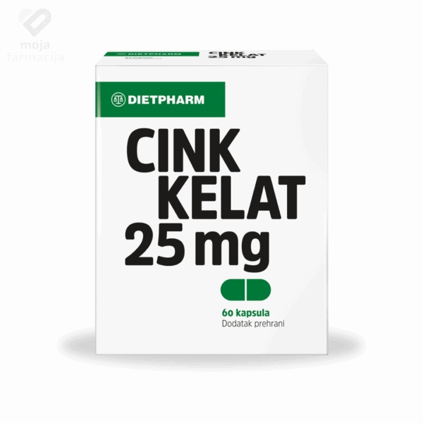 Slika proizvoda DIETPHARM Cink kelat 25mg iz online apoteke Moja Farmacija - BIH