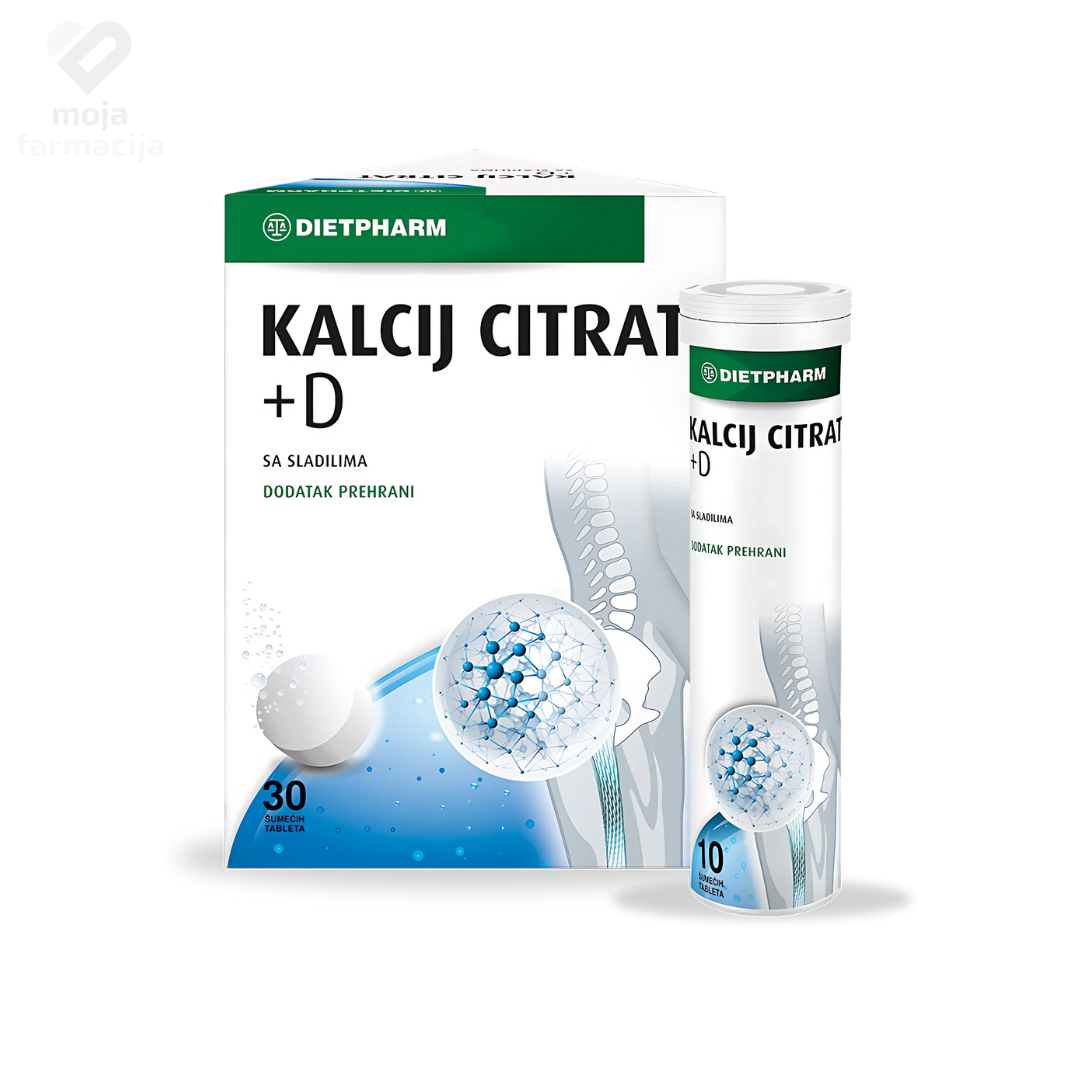 Slika proizvoda DIETPHARM Kalcij citrat+D šumeće tablete iz online apoteke Moja Farmacija - BIH