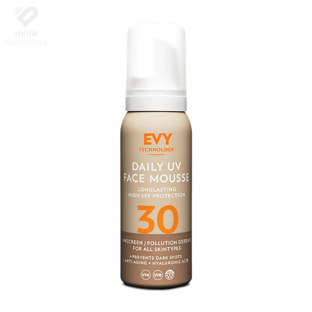 Slika proizvoda EVY Daily UV Face Mousse SPF30 anti age 75ml iz online apoteke Moja Farmacija - BIH