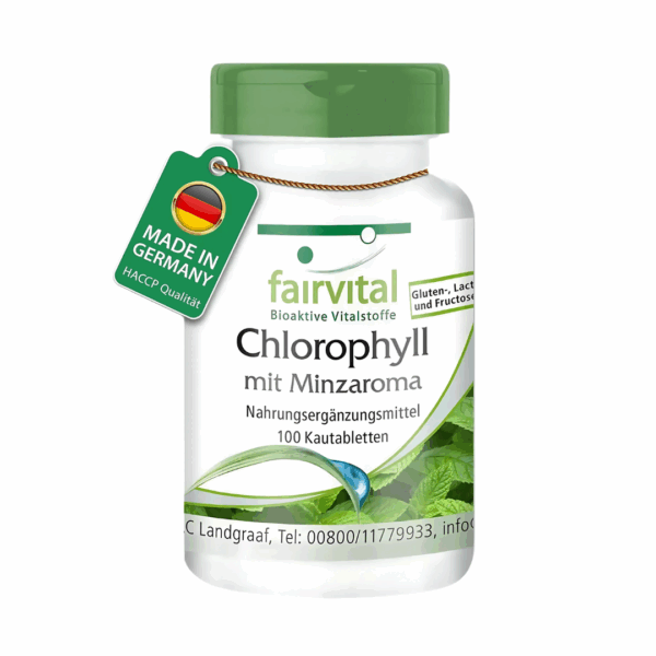 Slika proizvoda FAIRVITAL Chlorophyll s okusom mente – 100 žvakaćih tableta iz online apoteke Moja Farmacija - BIH
