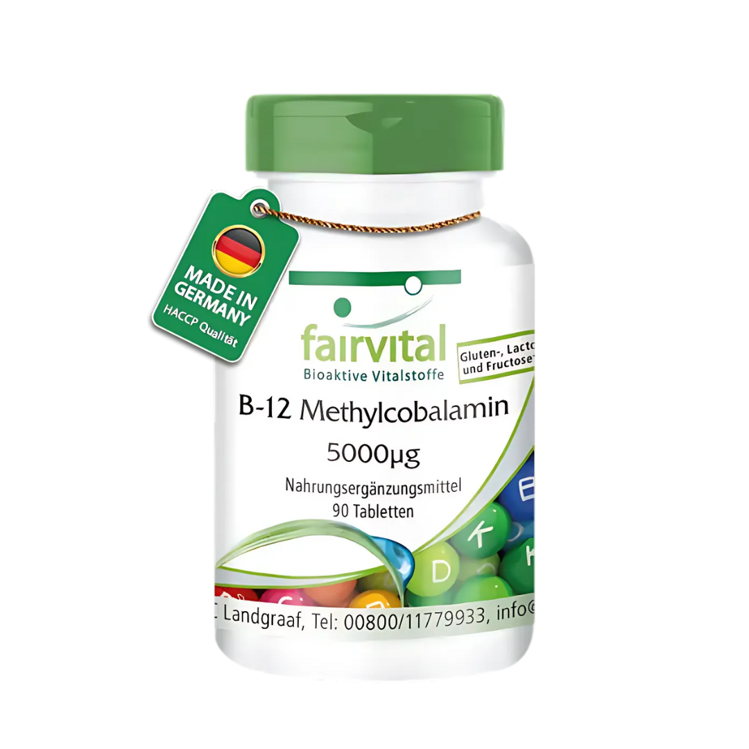 Slika proizvoda FAIRVITAL Vitamin B12 5000 mcg – 90 tableta iz online apoteke Moja Farmacija - BIH