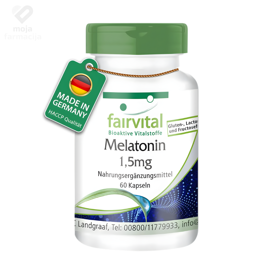 Fairvital Melatonin 1,5 mg veganske kapsule bez magnezijum stearata.