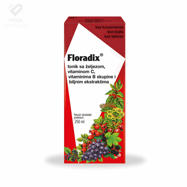 Slika proizvoda Floradix tonik sa željezom 250ml iz online apoteke Moja Farmacija - BIH