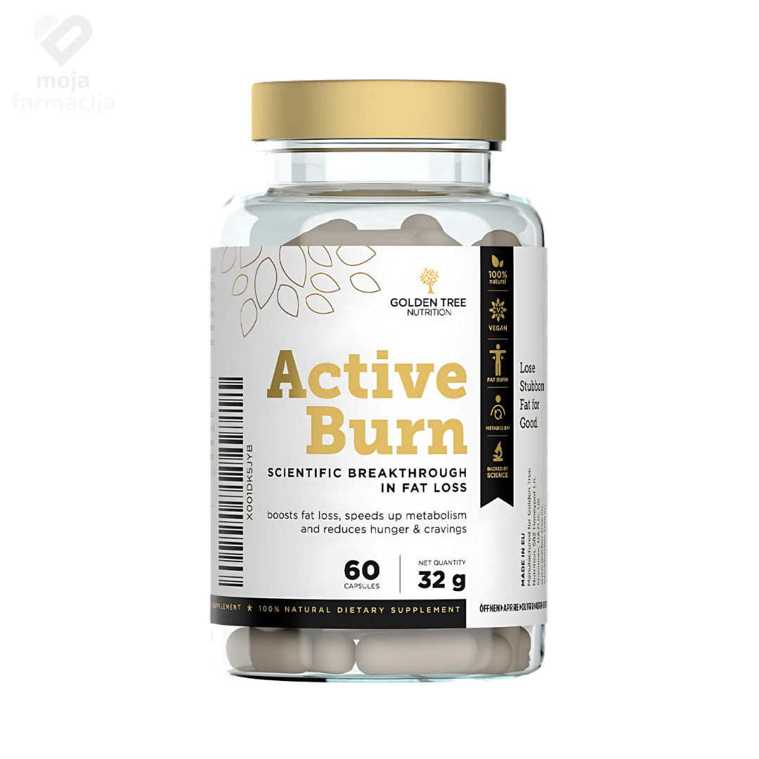 Slika proizvoda GOLDEN TREE Active burn za gubitak kilograma 60 kapsula iz online apoteke Moja Farmacija - BIH