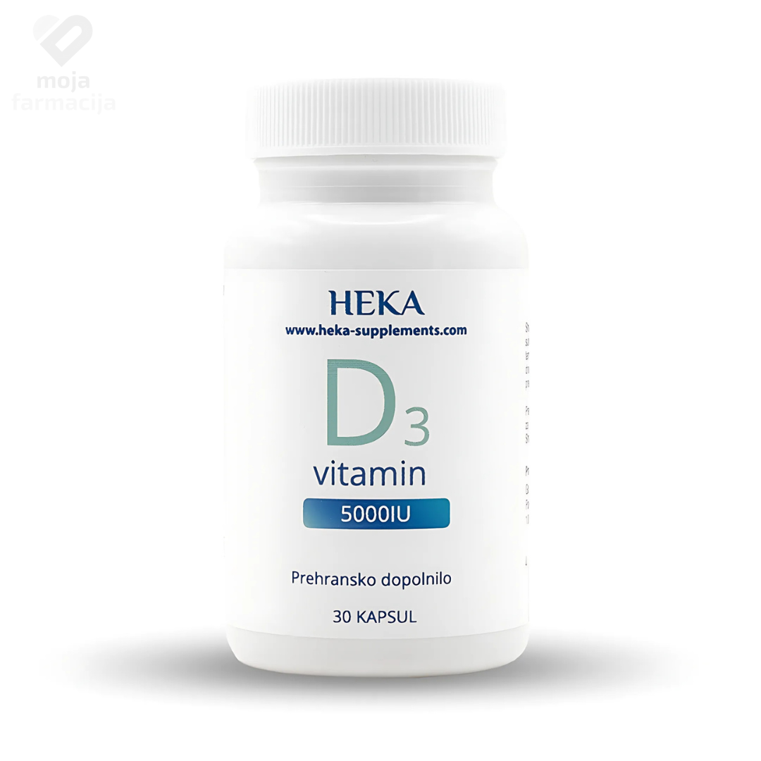 Slika proizvoda HEKA Vitamin D 5000 IU 30 kapsula iz online apoteke Moja Farmacija - BIH