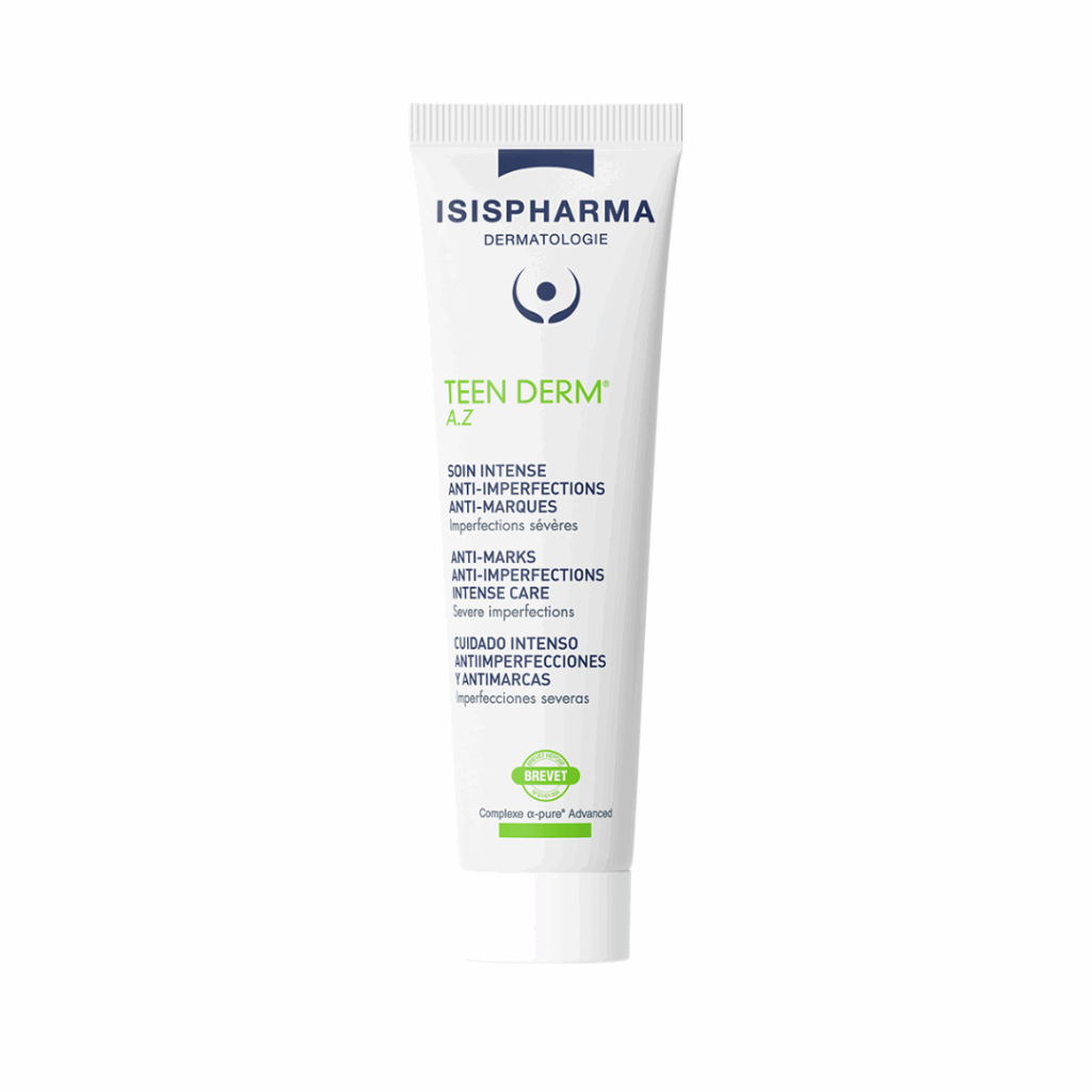 IsisPharma Teen Derm A.Z krema sa 15% azelaične kiseline za tretman teških akni i tamnih mrlja.