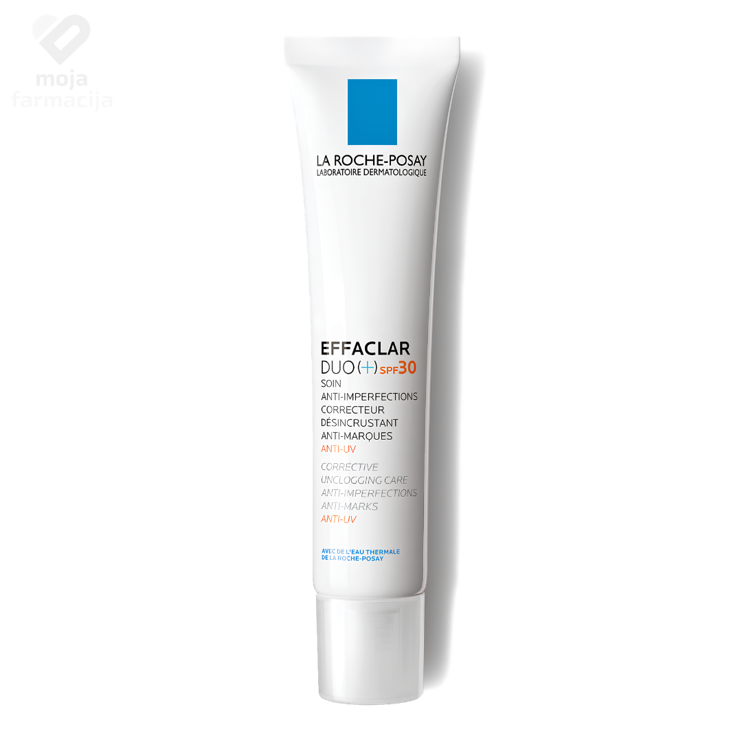 La Roche-Posay Effaclar Duo+ SPF 30 dnevna krema protiv nepravilnosti i sunčevih mrlja u tubi od 40ml.