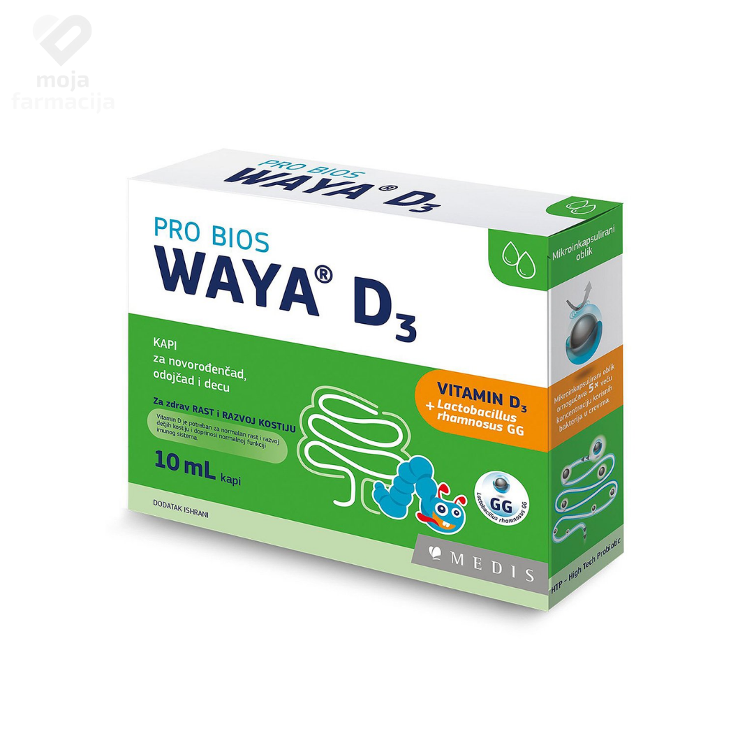 Slika proizvoda MEDIS Waya D3 kapi 10ml iz online apoteke Moja Farmacija - BIH