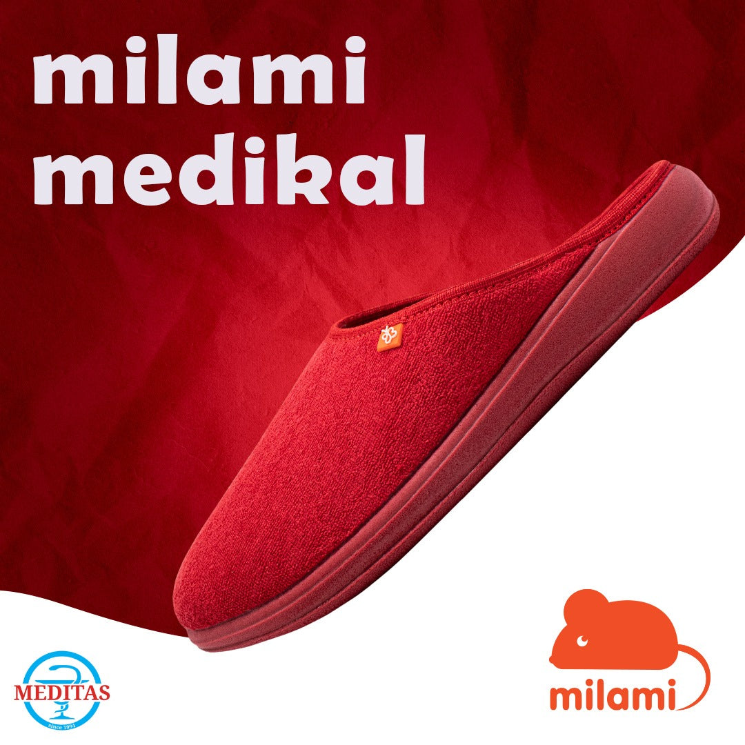 Slika proizvoda MILAMI Medical papuče crvene iz online apoteke Moja Farmacija - BIH