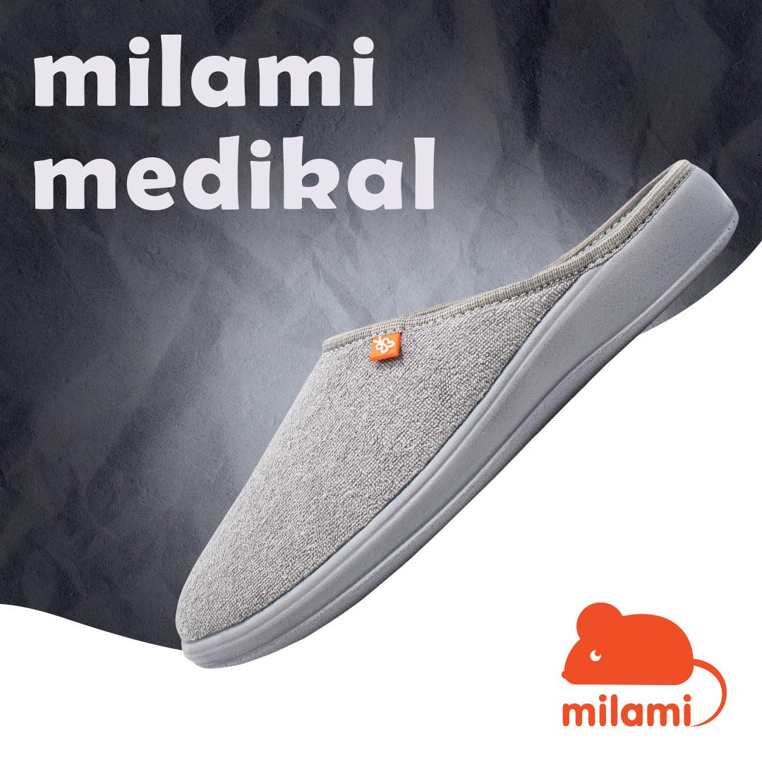 Slika proizvoda MILAMI Medical kućne papuče sive iz online apoteke Moja Farmacija - BIH