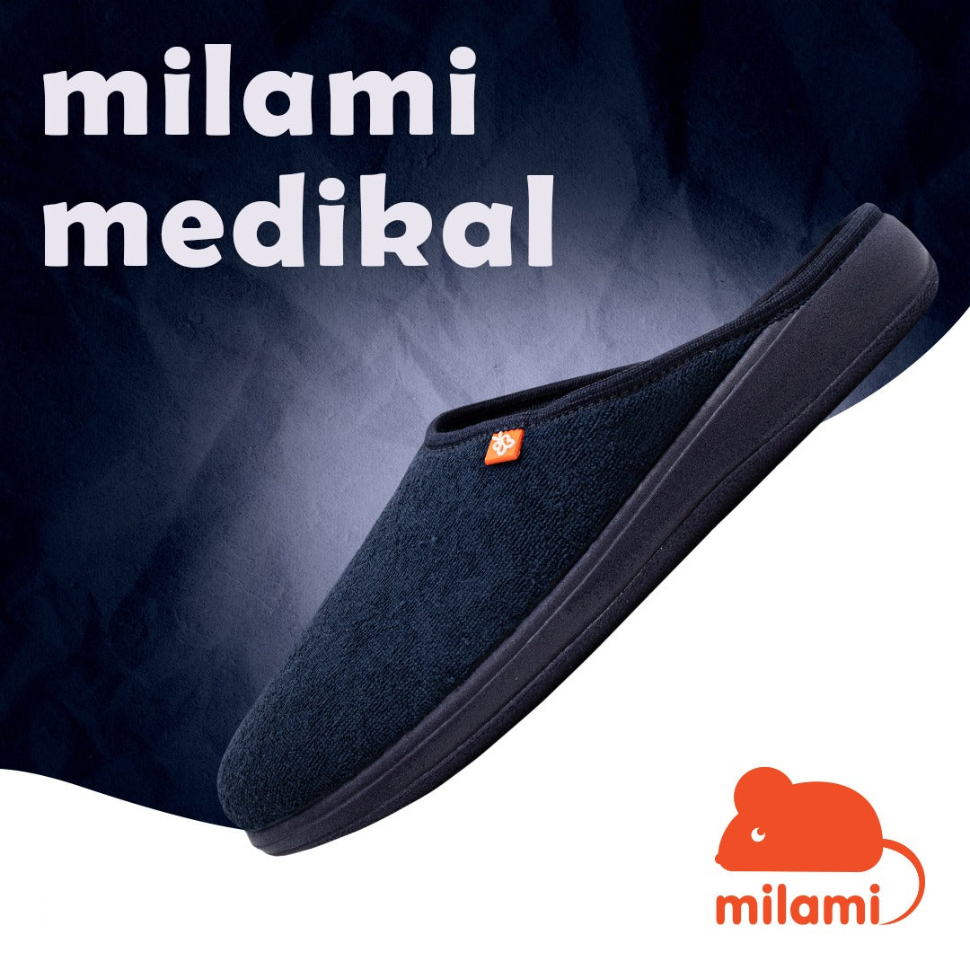 Slika proizvoda MILAMI Medical kućne papuče teget plave iz online apoteke Moja Farmacija - BIH