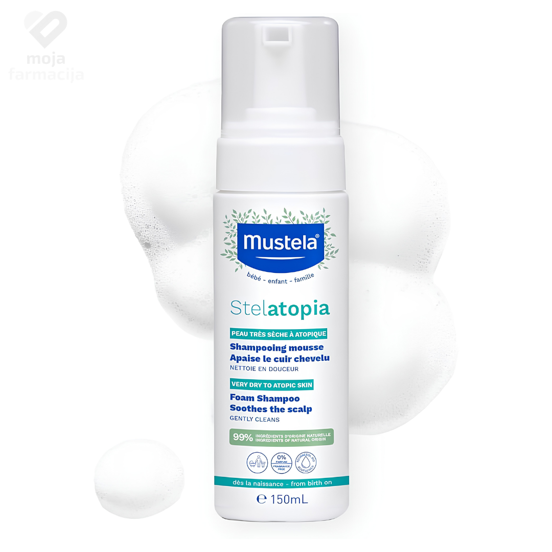 MUSTELA pjenasti šampon protiv tjemenjače za novorođenčad od 1. dana.