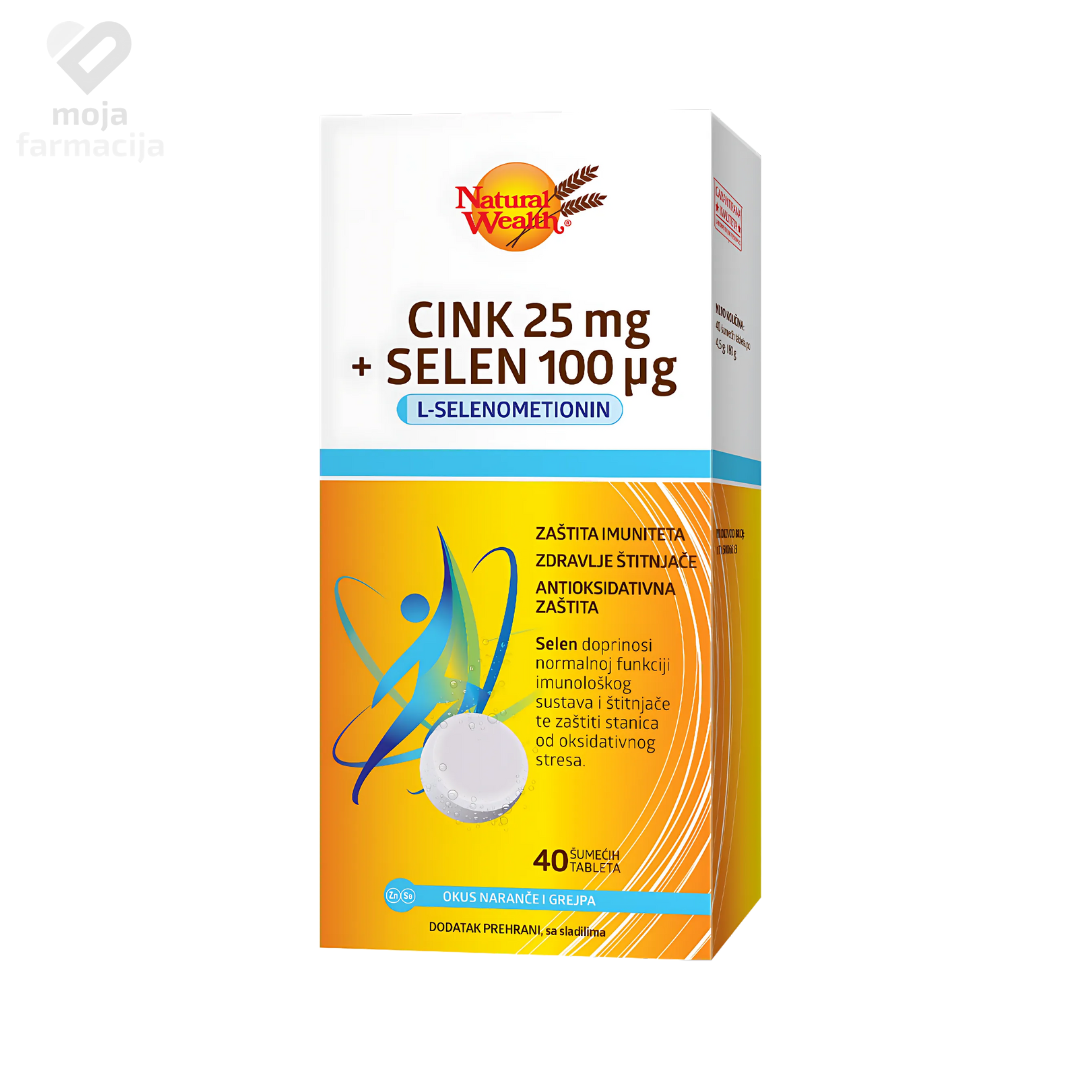 Slika proizvoda NATURAL WEALTH Cink+Selen efervete/šumeće tablete iz online apoteke Moja Farmacija - BIH
