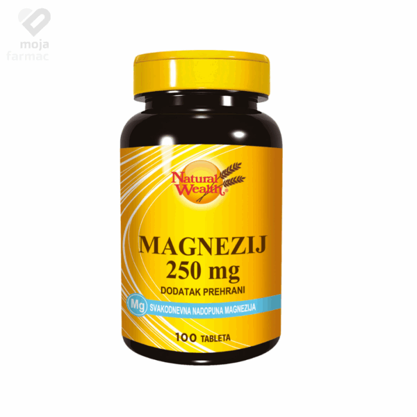 Slika proizvoda NATURAL WEALTH Magnezij 250mg iz online apoteke Moja Farmacija - BIH