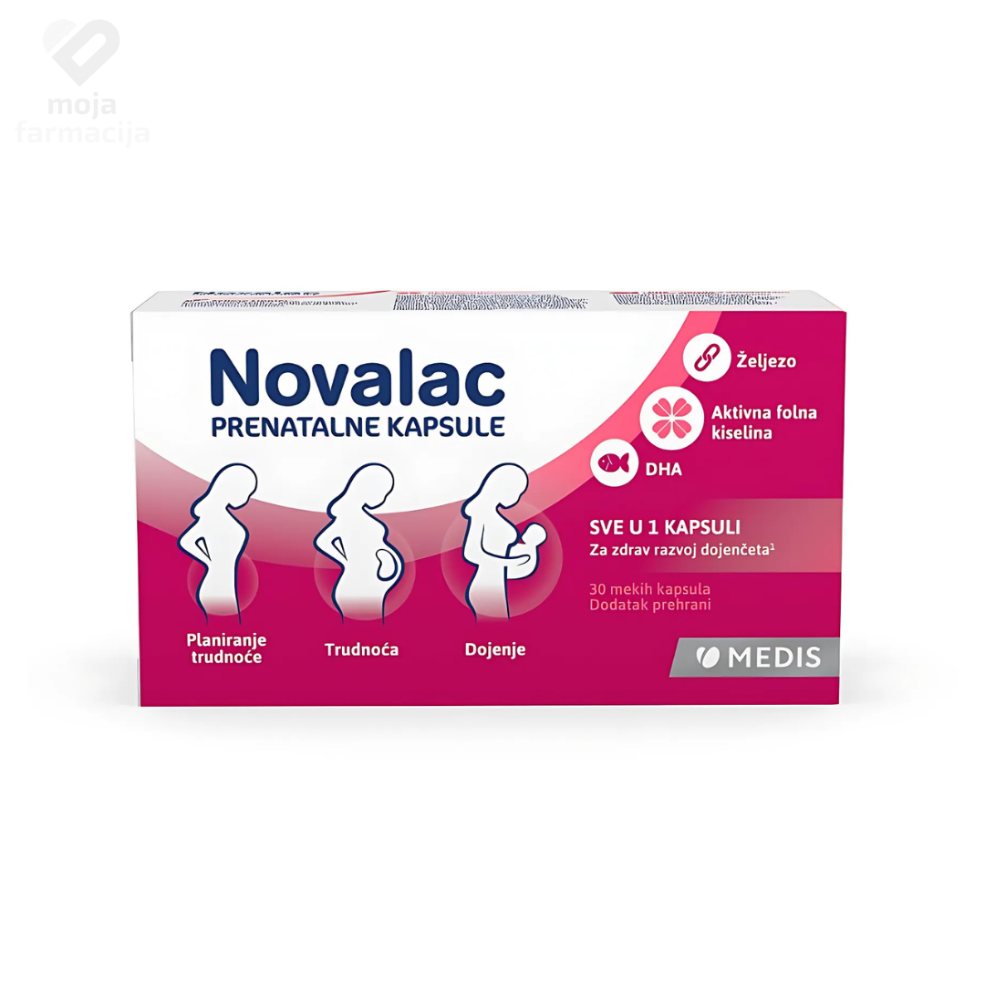 Slika proizvoda Novalac prenatalne kapsule iz online apoteke Moja Farmacija - BIH