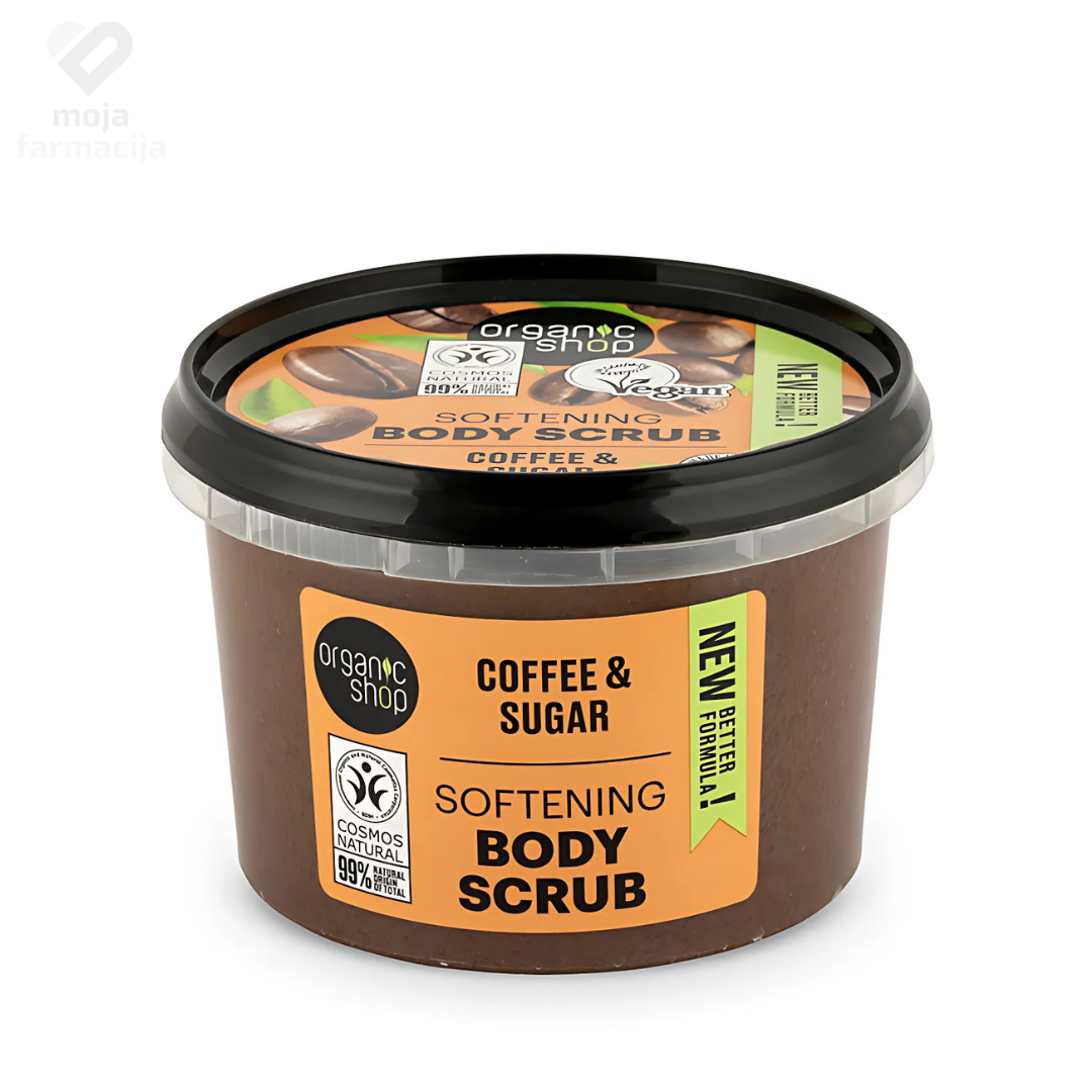 Slika proizvoda ORGANIC SHOP Piling za tijelo kafa i šećer 250ml iz online apoteke Moja Farmacija - BIH