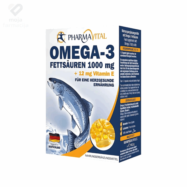 Slika proizvoda PHARMAVITAL Omega-3 1000mg + vitamin E 12mg iz online apoteke Moja Farmacija - BIH
