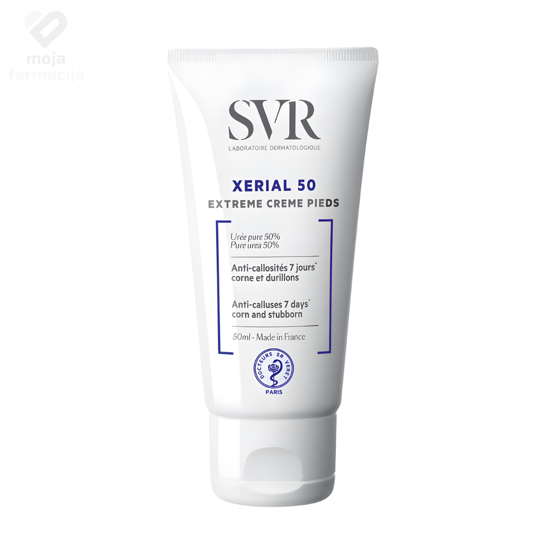 SVR XERIAL 50 Extreme Foot Cream sa 50% uree za uklanjanje najtvrđih žuljeva na nogama.