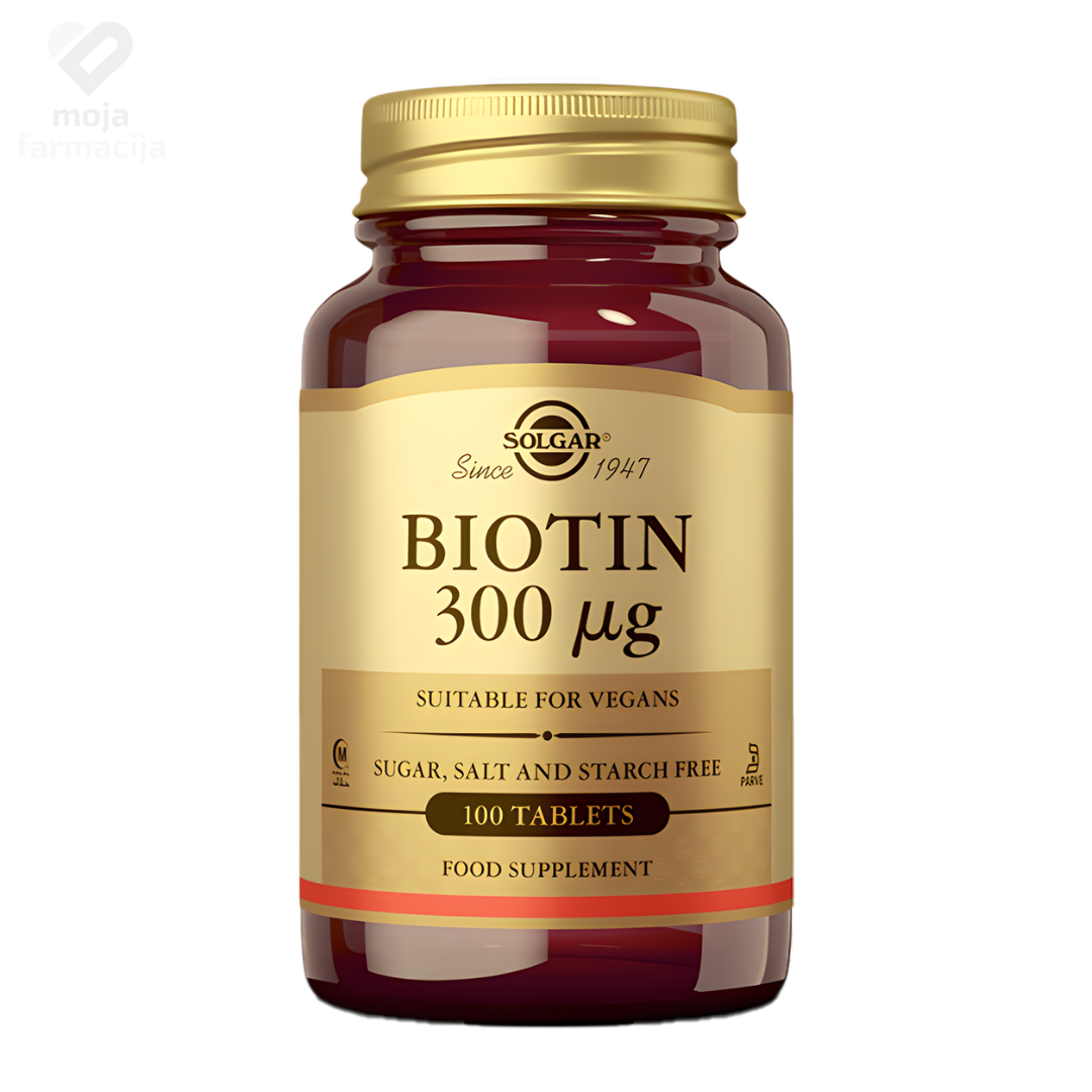 Solgar Biotin 300 µg tablete za njegu kose i podršku metabolizmu energije