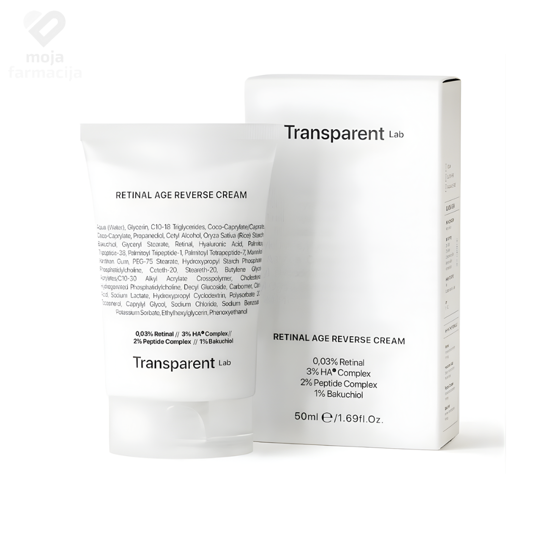 Transparent Lab Retinal Age Reverse Cream sa liposomskim retinalom, peptidima i bakuchiolom za zrelu kožu