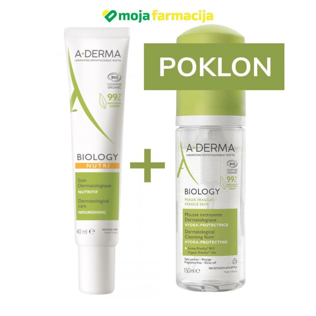 Slika proizvoda A-DERMA Biology Nutri krema+pjena GRATIS iz online apoteke Moja Farmacija - BIH