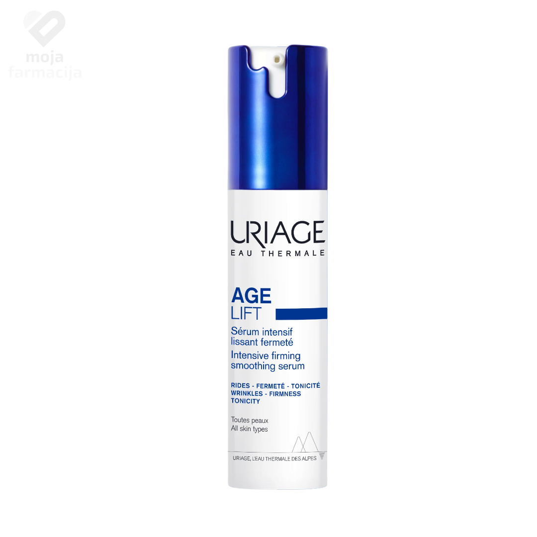 Uriage Age Lift intenzivni učvršćujući serum protiv bora u bočici na pumpicu.