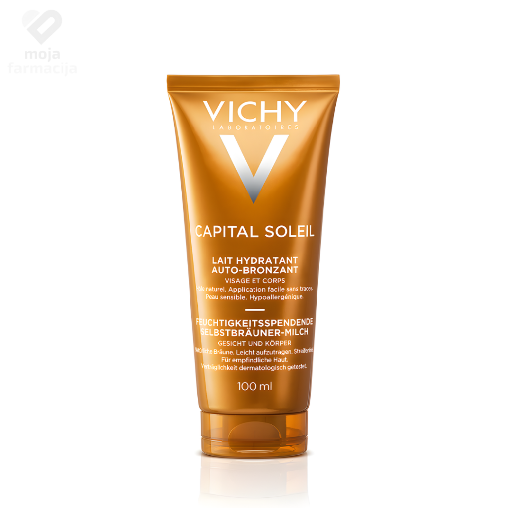Vichy Capital Soleil hidratantno mlijeko za samotamnjenje, prirodna preplanulost bez sunca, formula sa vitaminom E i DHA.