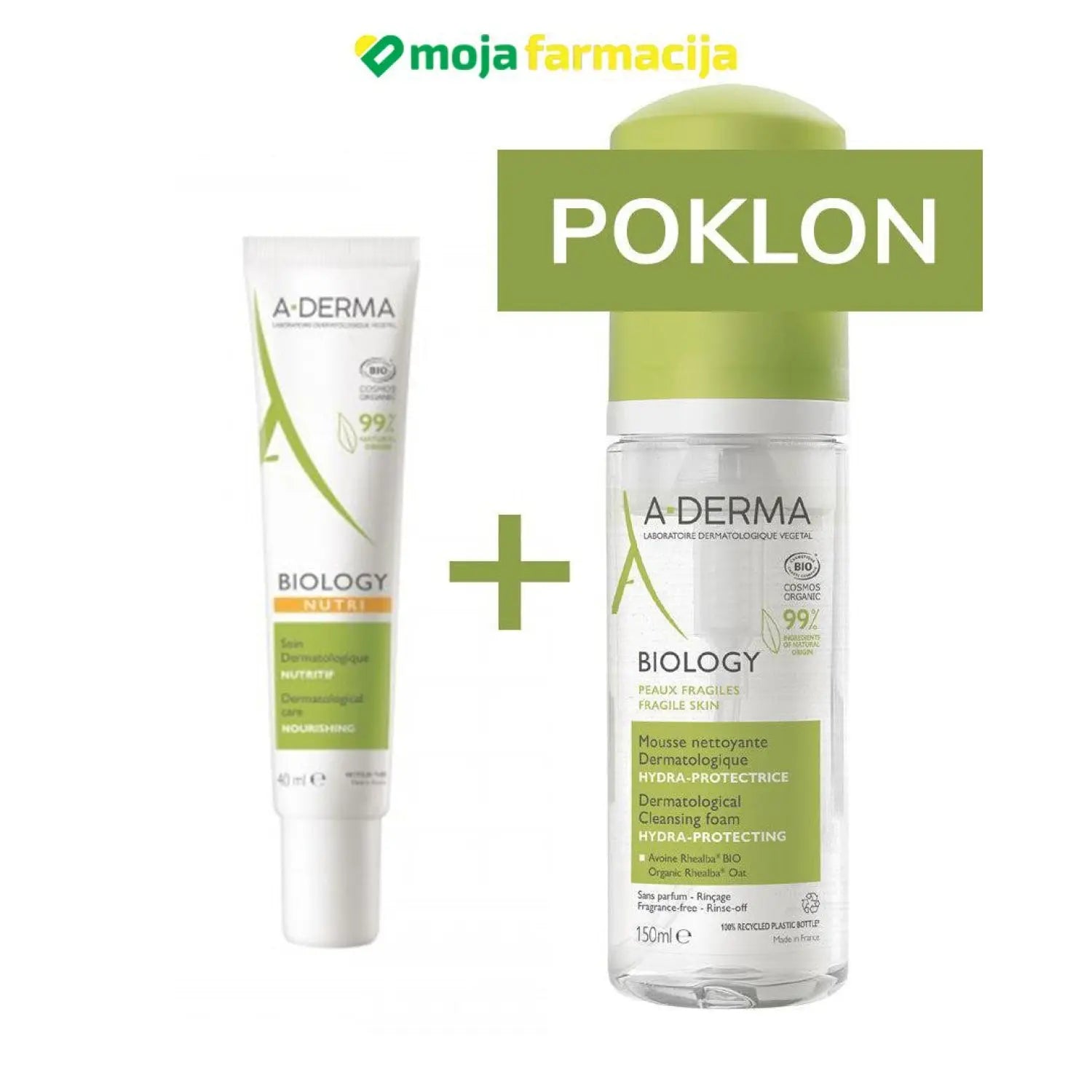Slika proizvoda A-DERMA Biology Nutri krema+pjena GRATIS iz online apoteke Moja Farmacija - BIH