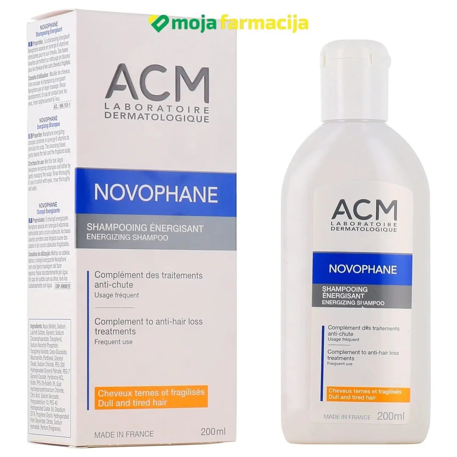 Slika proizvoda ACM Laboratoire Novophane energetski šampon iz online apoteke Moja Farmacija - BIH