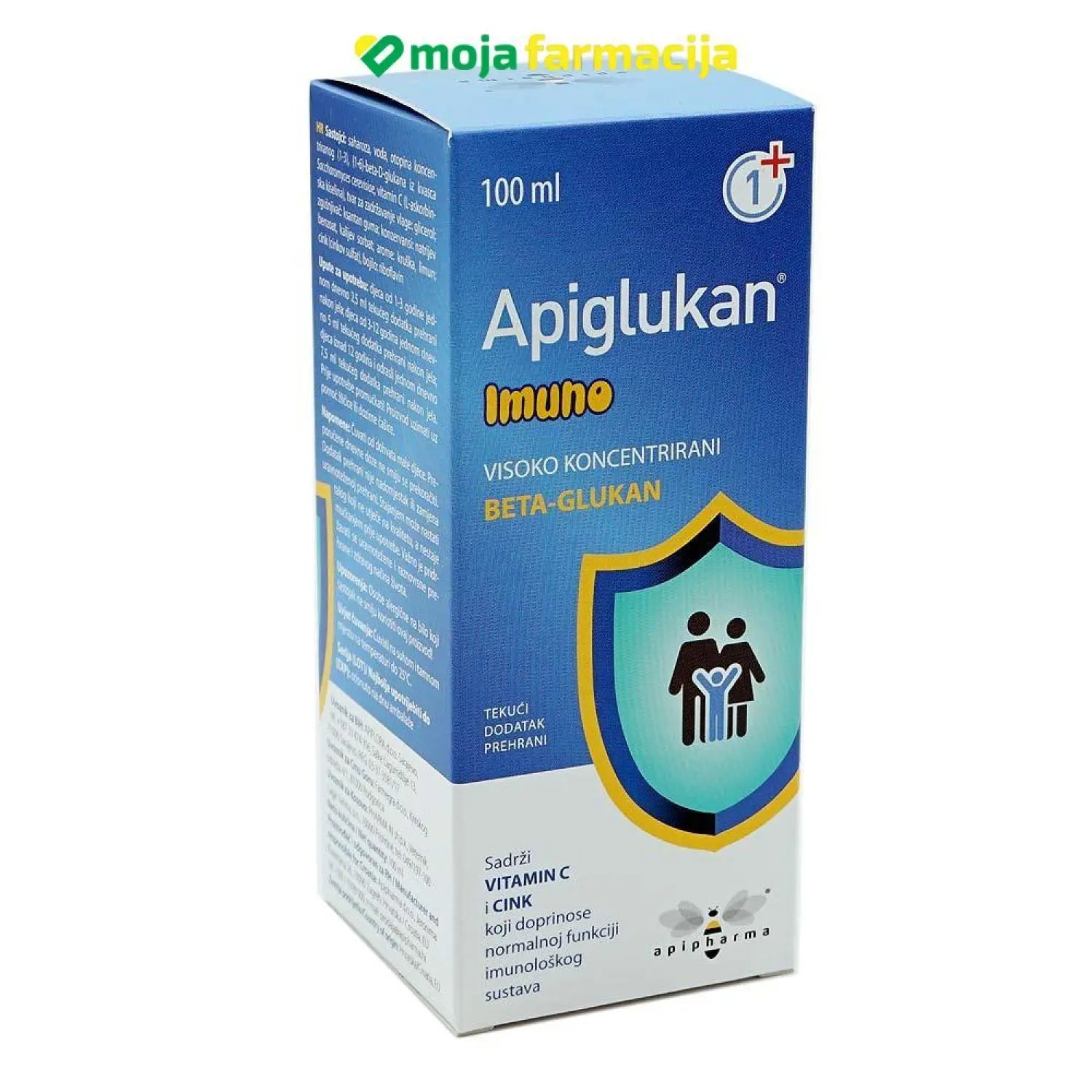 Slika proizvoda Apiglukan Imuno sirup iz online apoteke Moja Farmacija - BIH