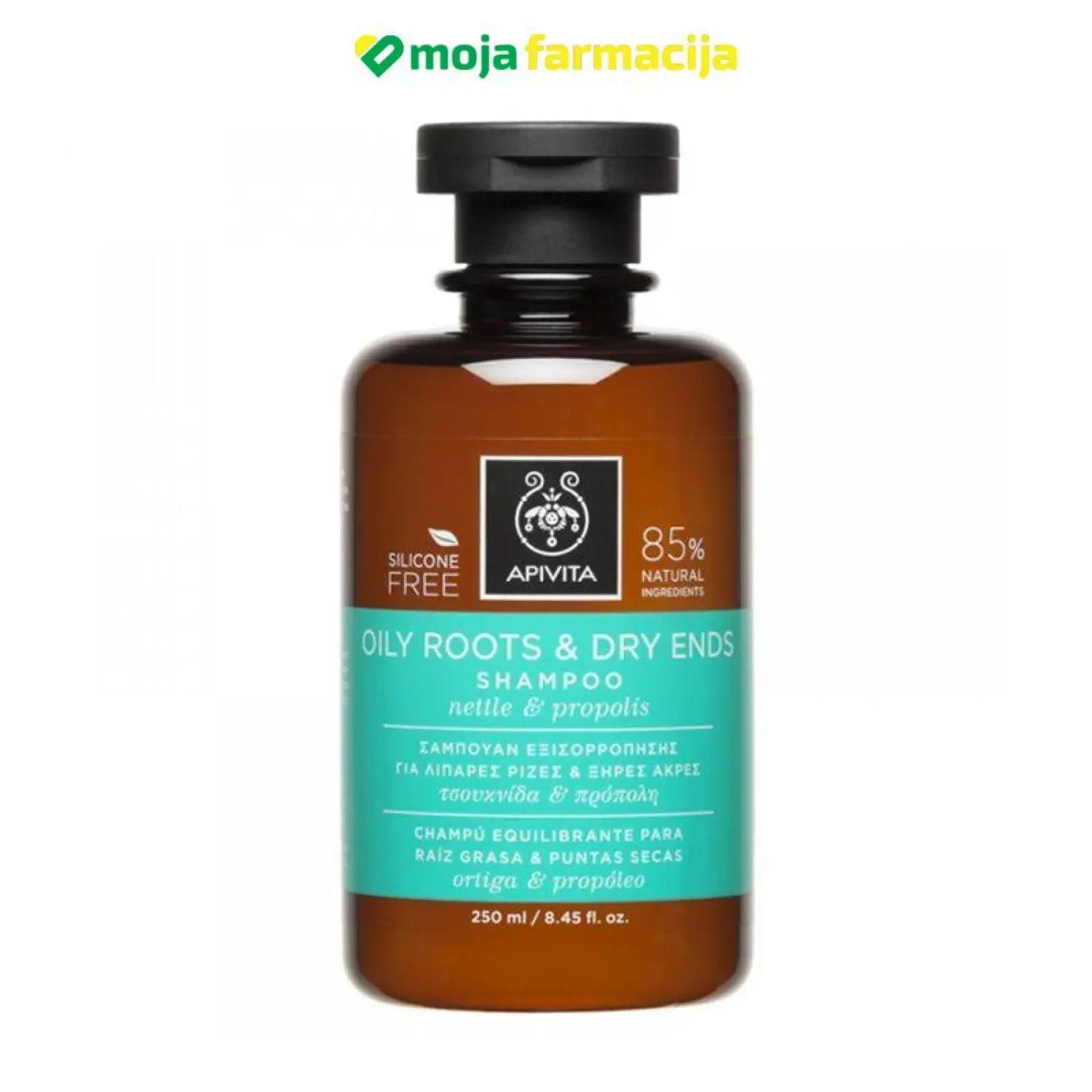 Slika proizvoda APIVITA šampon za masno tjeme i suhe krajeve kose 250ml iz online apoteke Moja Farmacija - BIH