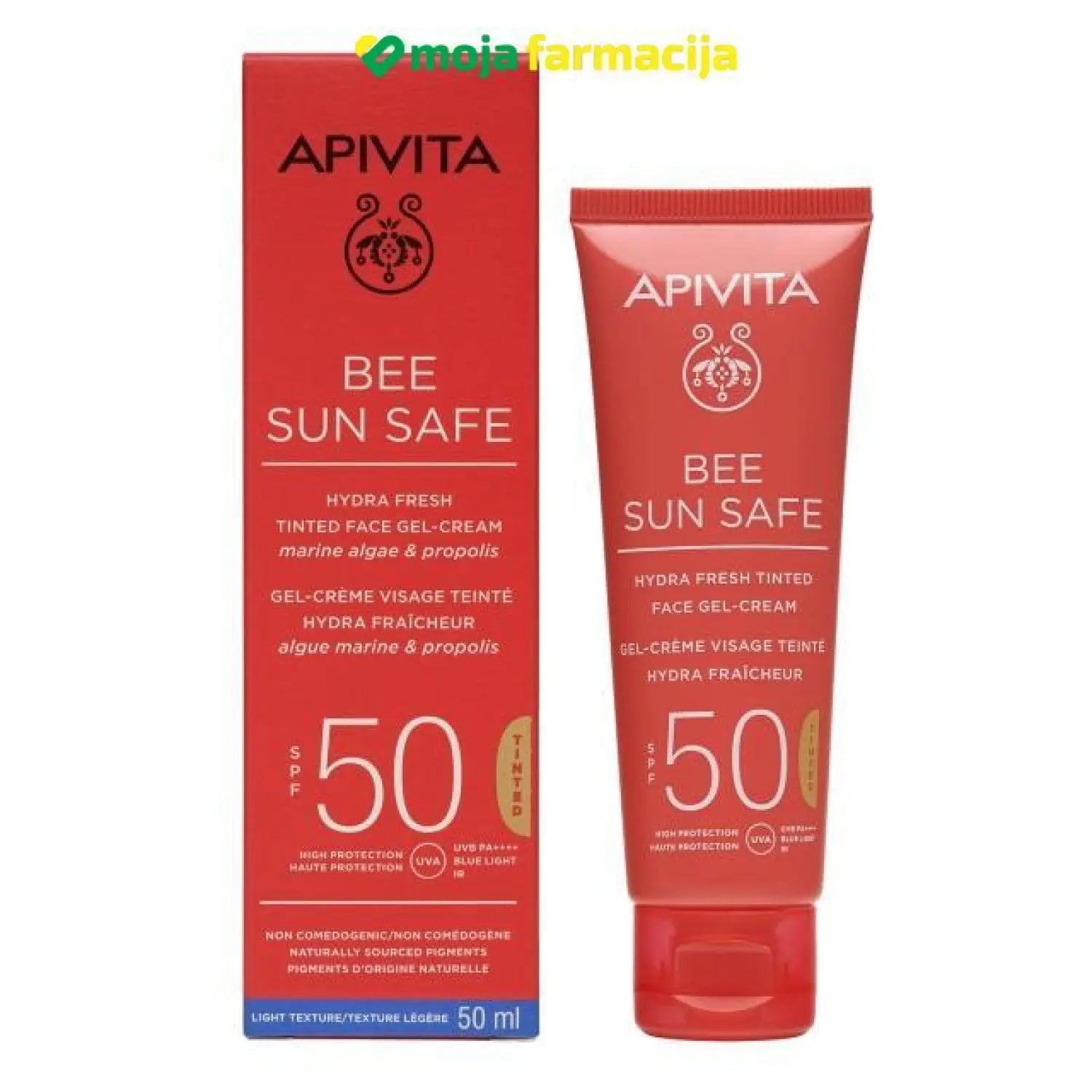 Slika proizvoda APIVITA Sun hydra krema SPF50 tonirana iz online apoteke Moja Farmacija - BIH