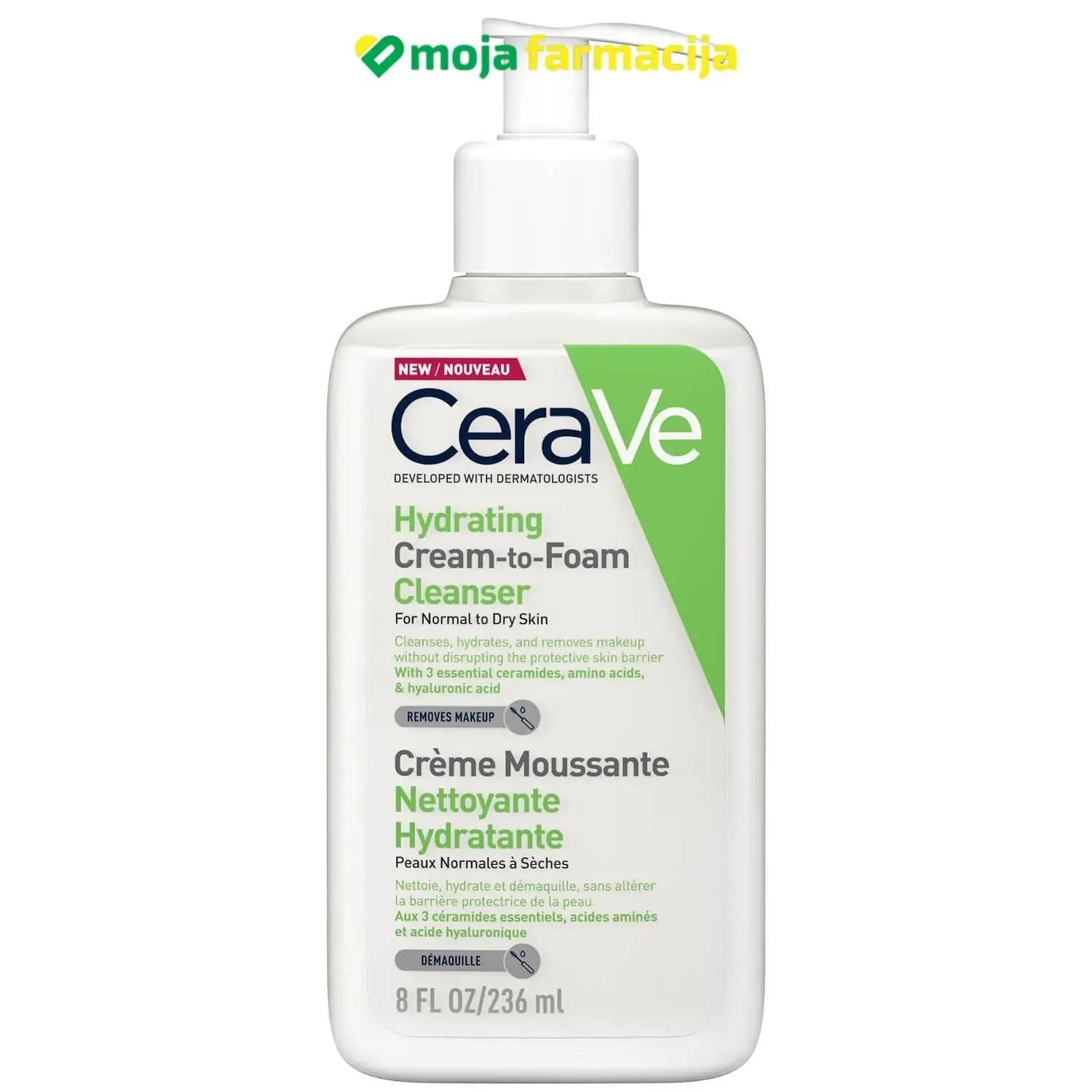 Slika proizvoda CeraVe Hidratantna kremasto-pjenušava emulzija za čišćenje iz online apoteke Moja Farmacija - BIH