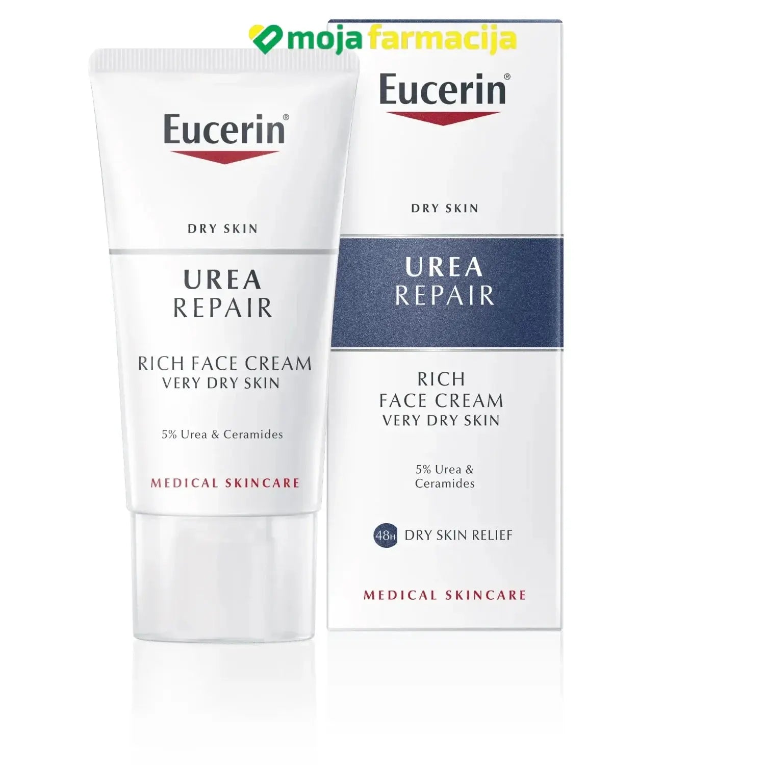 Slika proizvoda Eucerin UREA REPAIR Krema za lice s 5% ureje 50ml iz online apoteke Moja Farmacija - BIH