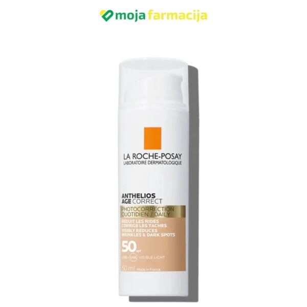 Slika proizvoda LA ROCHE-POSAY Anthelios Age correct  SPF50 krema protiv starenja tonirana iz online apoteke Moja Farmacija - BIH