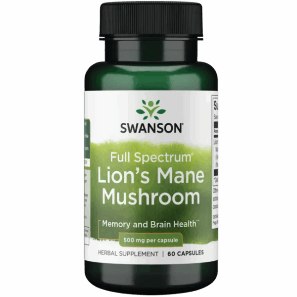 Slika proizvoda SWANSON Lion's Mane Mushroom ( Lavlja Griva ) 500mg iz online apoteke Moja Farmacija - BIH