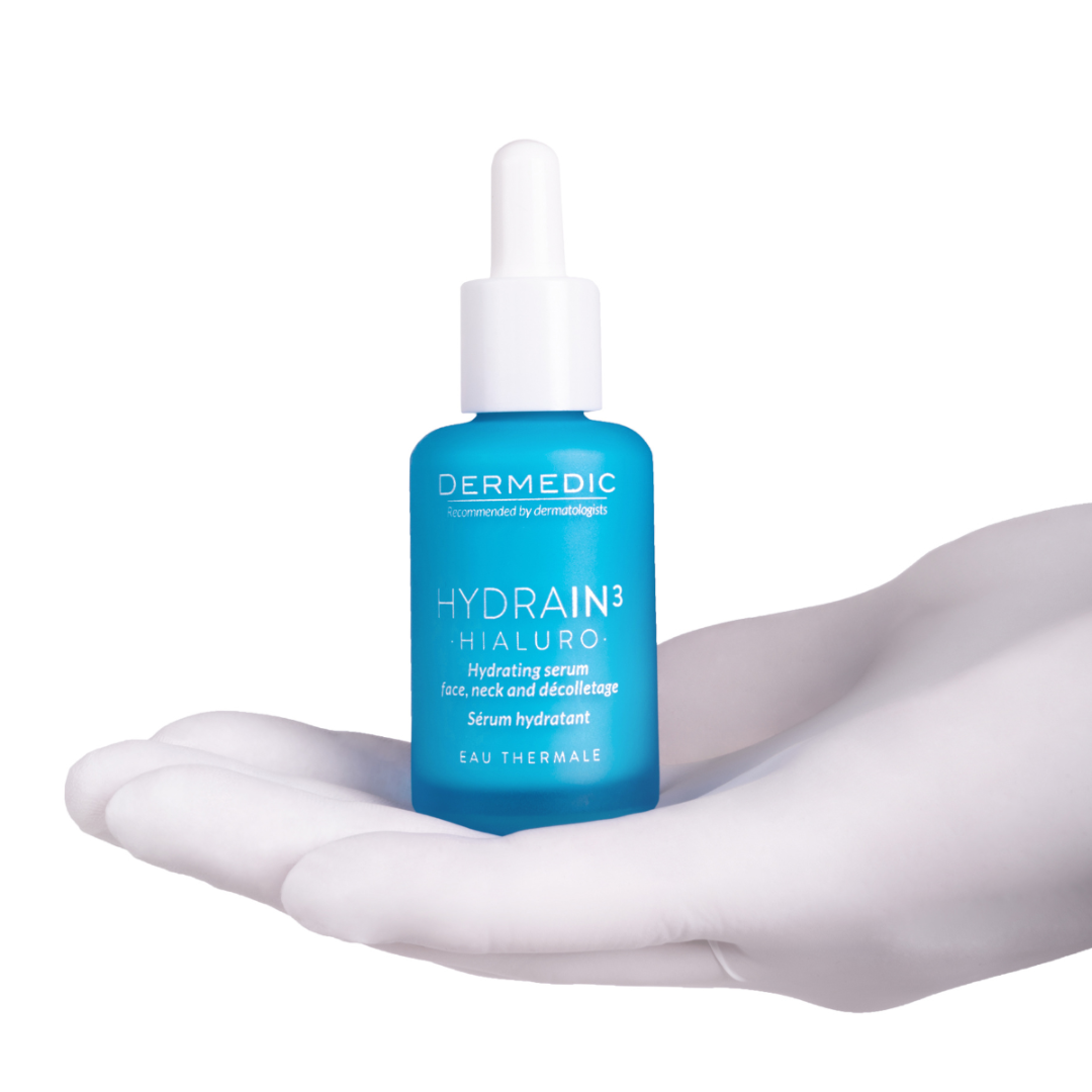 Slika proizvoda DERMEDIC Hydrain3 hidratantni serum za lice, vrat i dekolte iz online apoteke Moja Farmacija - BIH