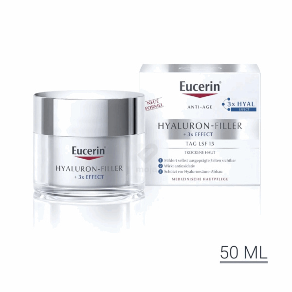 Slika proizvoda Eucerin HYALURON-FILLER Dnevna krema za suhu kožu spf15 iz online apoteke Moja Farmacija - BIH