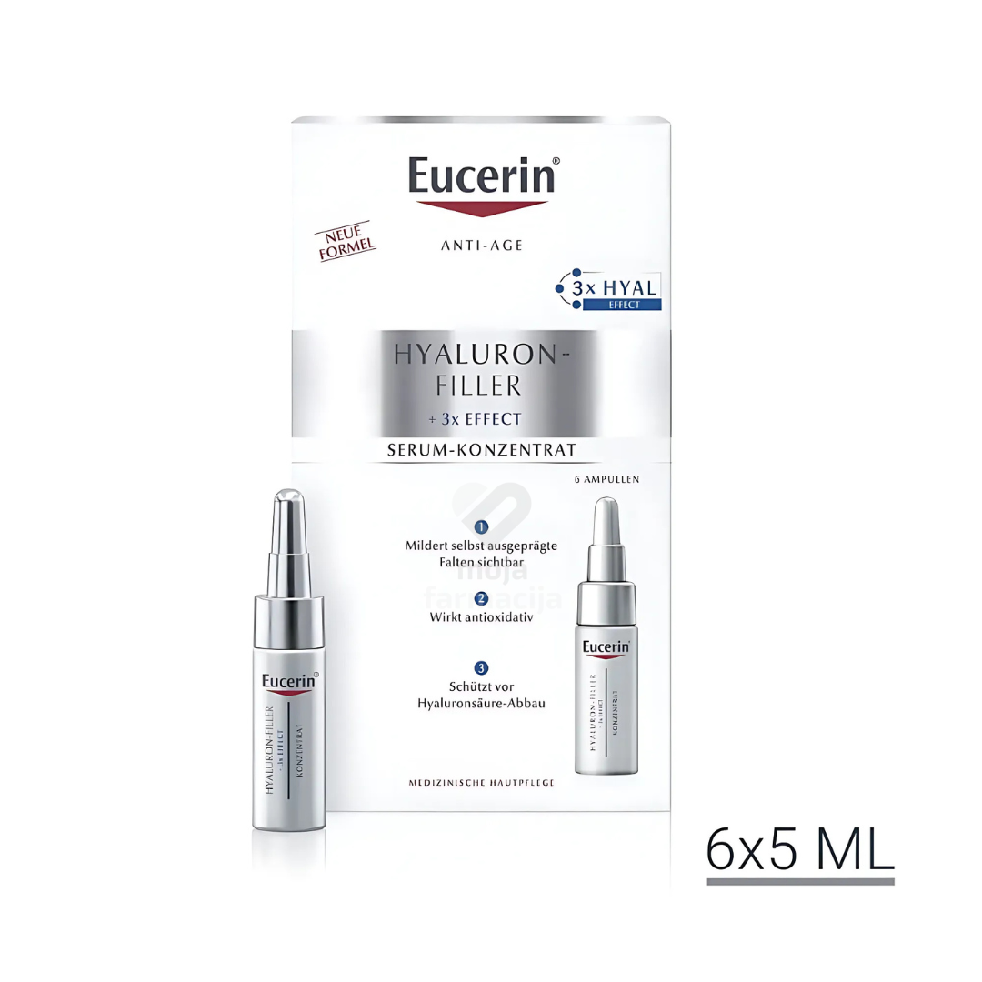 Slika proizvoda Eucerin HYALURON-FILLER Koncentrirani tretman 6 ampula iz online apoteke Moja Farmacija - BIH