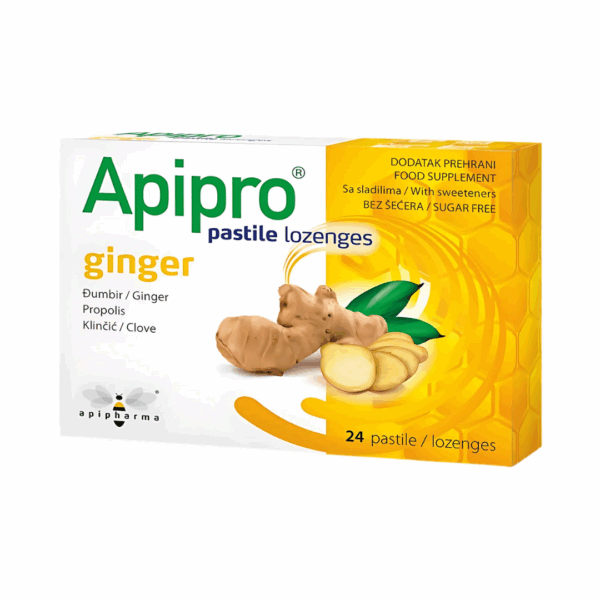 Slika proizvoda Apipro Ginger pastile a24 iz online apoteke Moja Farmacija - BIH