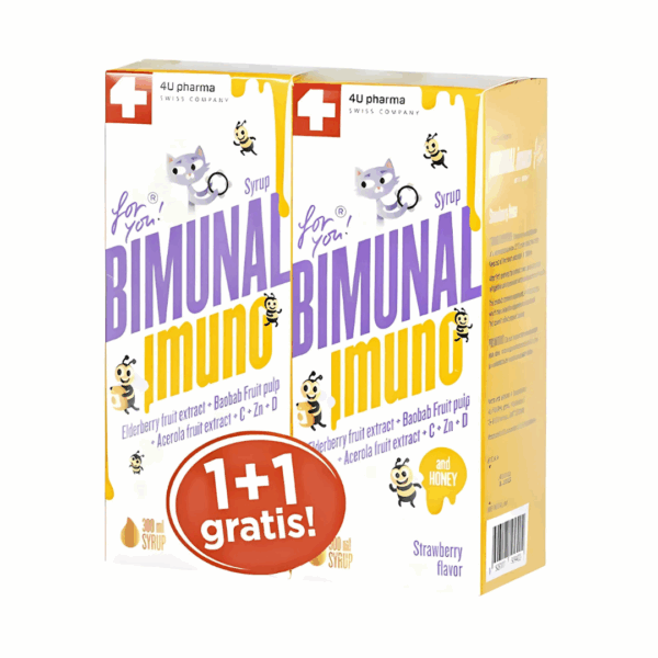 Slika proizvoda Bimunal Imuno sirup 1+1 GRATIS iz online apoteke Moja Farmacija - BIH